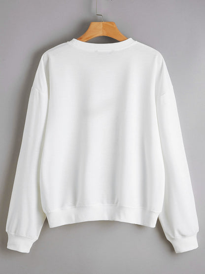Christmas New Long Sleeve Sweatshirt Loose Girl Cartoon Sweatshirt Round Neck Printed - Iyanka