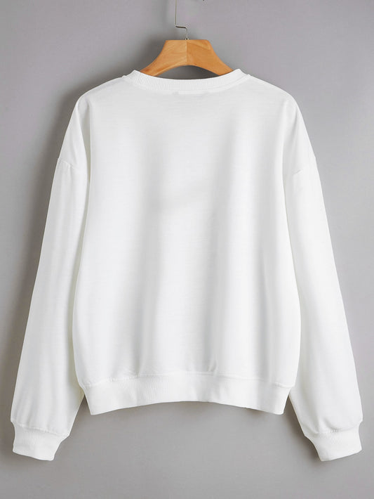 Christmas New Long Sleeve Sweatshirt Loose Girl Cartoon Sweatshirt Round Neck Printed - Iyanka