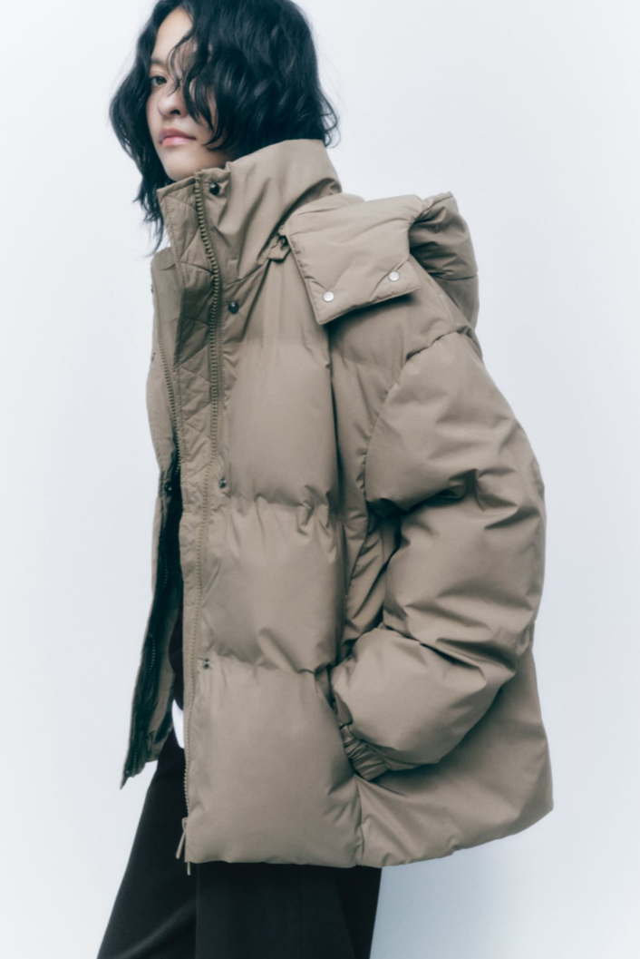 Autumn Women Clothing Khaki Hat Detachable Cotton Jacket Coat - Iyanka