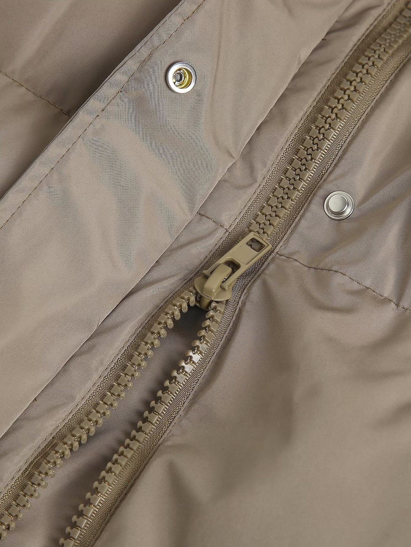 Autumn Women Clothing Khaki Hat Detachable Cotton Jacket Coat - Iyanka