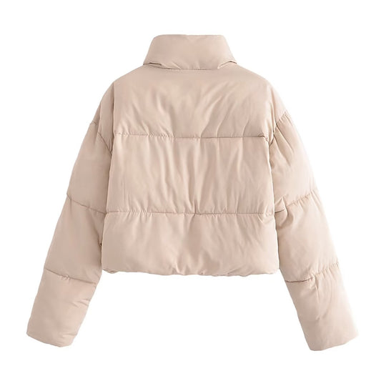 Autumn Women Clothing Urban Casual Short Bread Coat Cotton Padded Coat - Iyanka