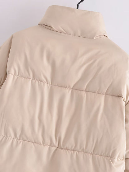 Autumn Women Clothing Urban Casual Short Bread Coat Cotton Padded Coat - Iyanka