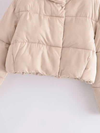 Autumn Women Clothing Urban Casual Short Bread Coat Cotton Padded Coat - Iyanka