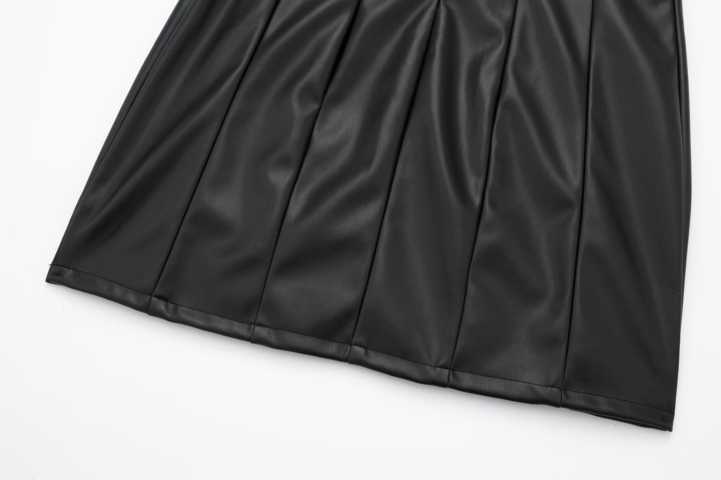 Women Black Faux Leather Cami Dress - Iyanka