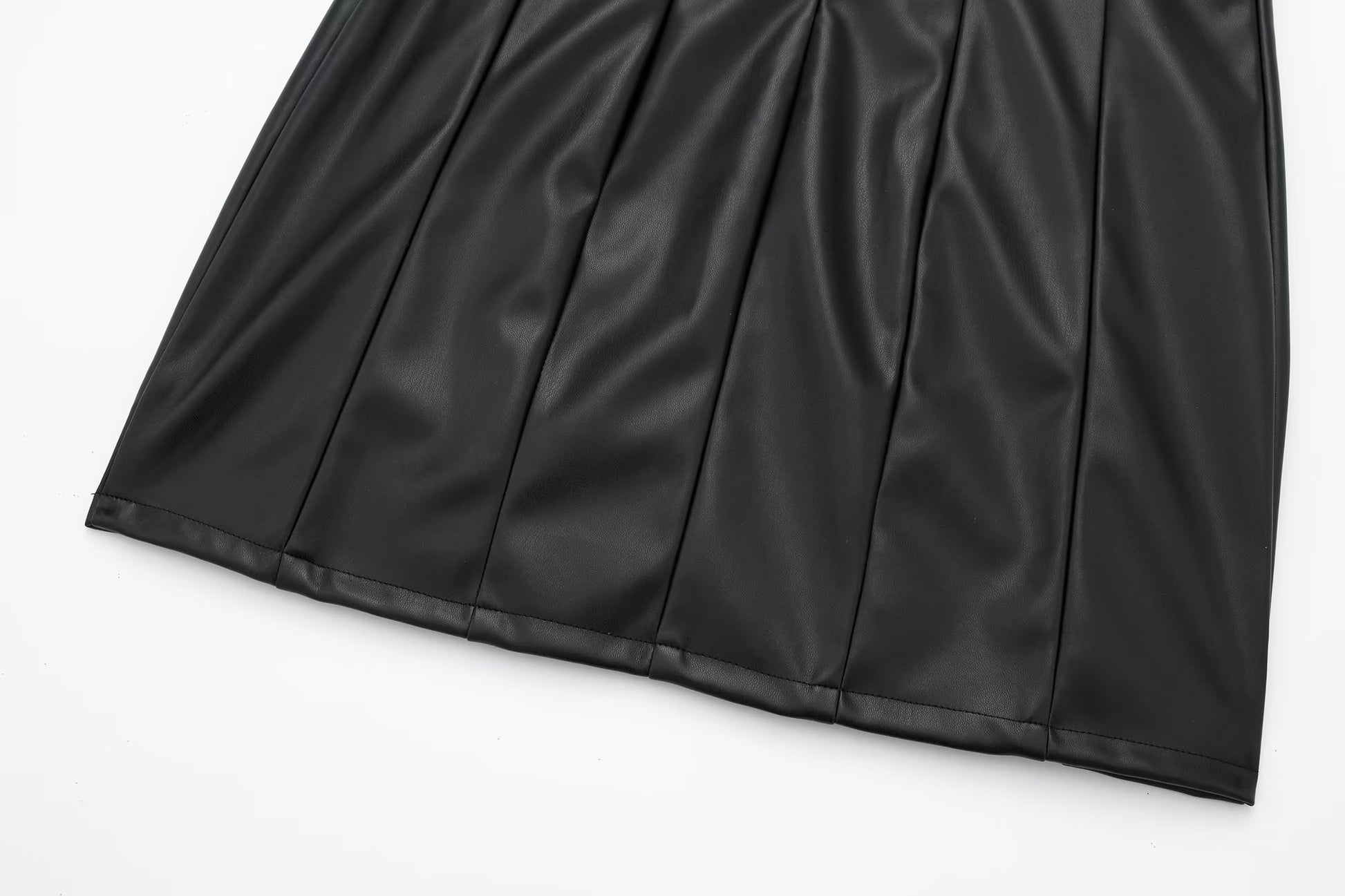 Women Black Faux Leather Cami Dress - Iyanka