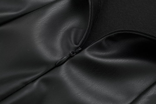 Women Black Faux Leather Cami Dress - Iyanka