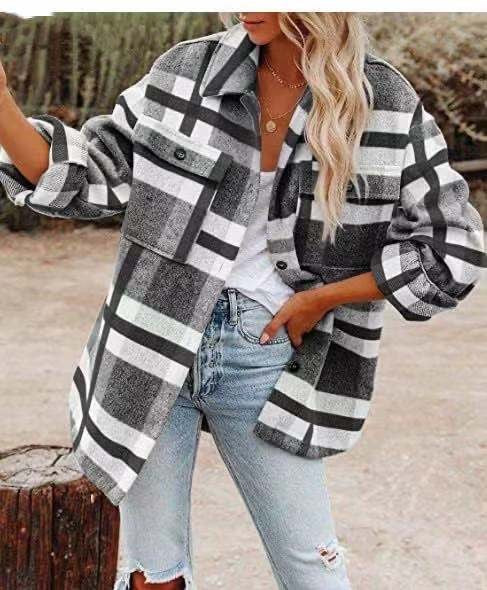Winter Women Clothing Multicolor Plaid Shirt Women Woolen Coat - Iyanka