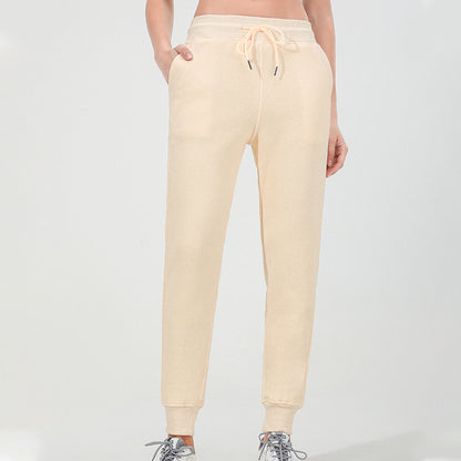 Autumn Winter Exercise Outfit Drawstring Loose Fleece Lock Warm Yoga Pants Casual Elastic Waist Sweatpants for Women - Iyanka