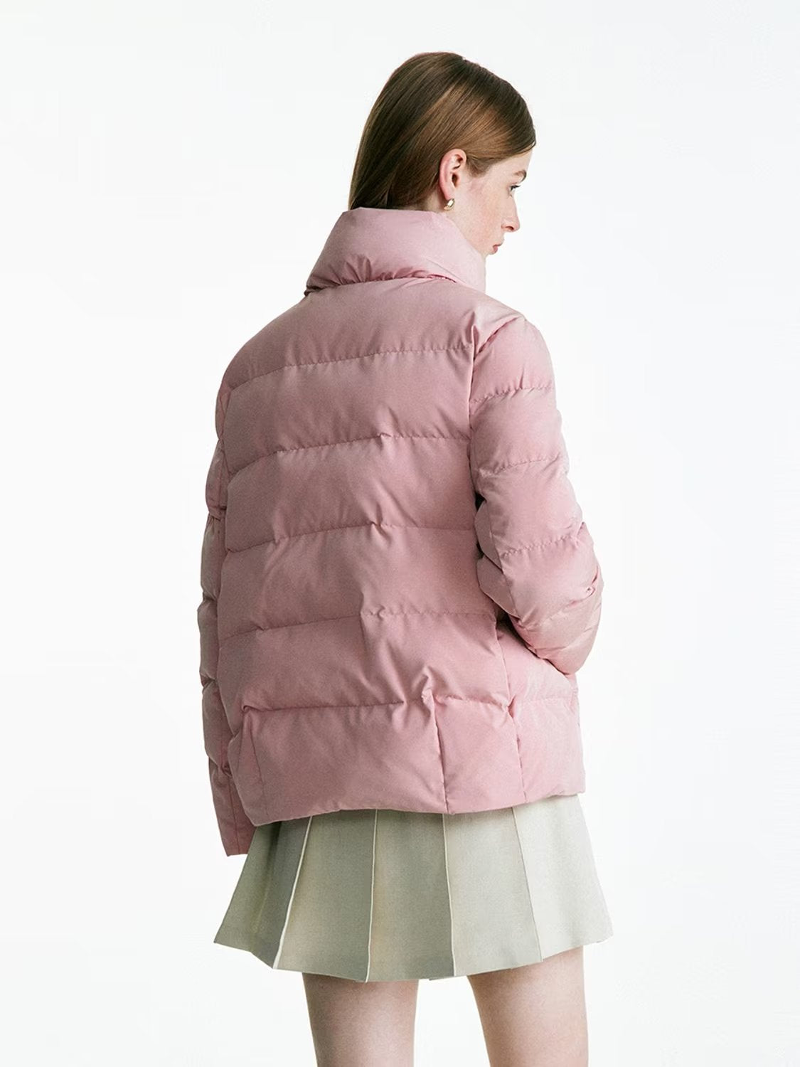 Autumn Winter Simple Stand Collar Slim Fit Slimming Bread Coat Cotton Padded Coat for Women - Iyanka