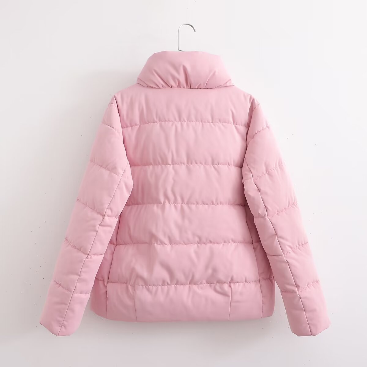Autumn Winter Simple Stand Collar Slim Fit Slimming Bread Coat Cotton Padded Coat for Women - Iyanka