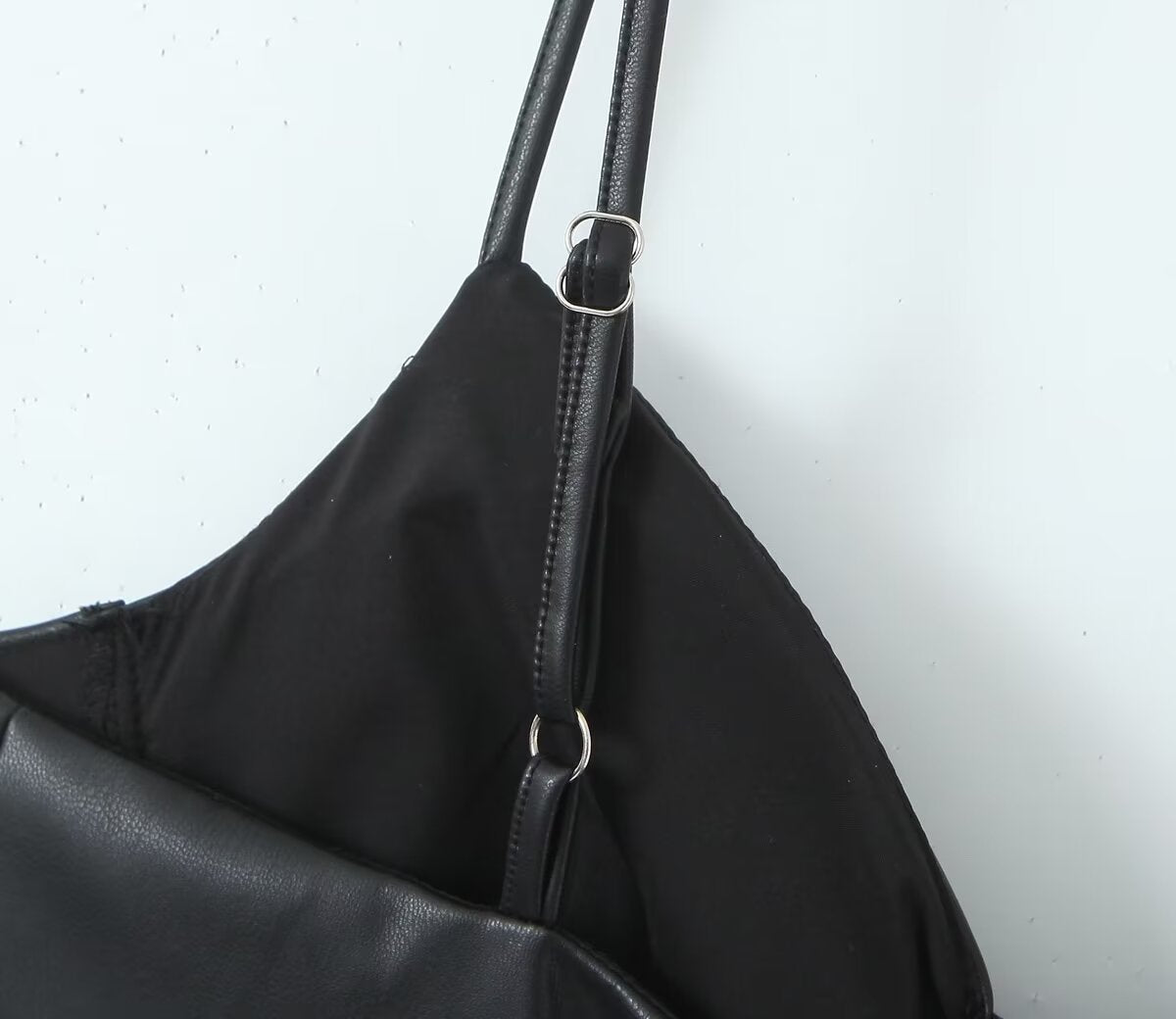 Autumn Winter Sexy Sexy Faux Leather Strap Dress Women High Waist Slimming A Line Dress Base - Iyanka