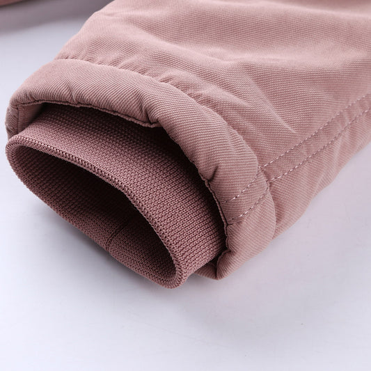 Women Cotton Padded Coat White Fur Collar Parka Mid Length Hooded Winter Warm Velvet Coat Woman Cotton Dress - Iyanka