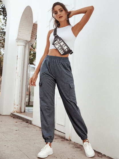 Women Clothing Sports High Waist Casual Yoga Trousers - Iyanka