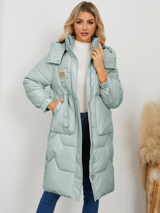 Women Clothing Autumn Winter Cotton Clothing Coat Thickened Long Sleeve Warm Hat Cotton Coat Coat Coat - Iyanka