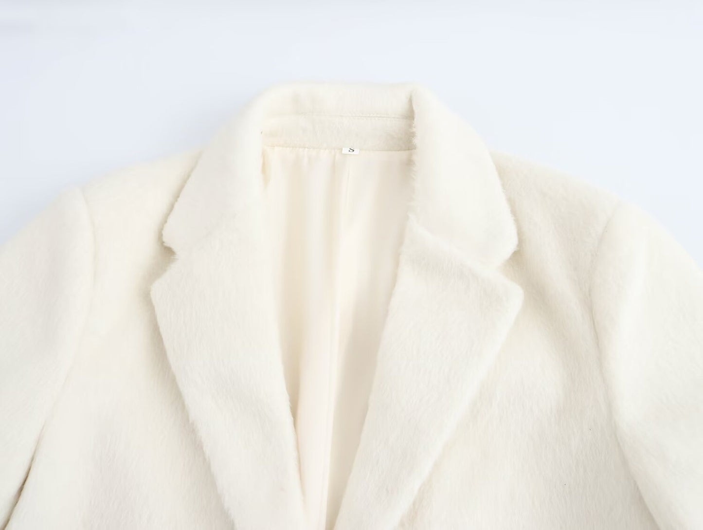 Autumn Fashionable Casual Soft Artificial Fur Effect Straight Cut Blazer - Iyanka