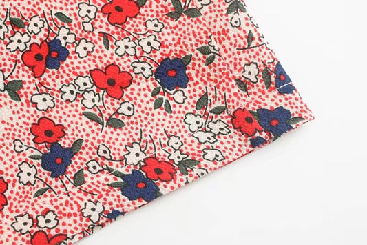 Winter Women Clothing Slim Short Sleeve Print Dress