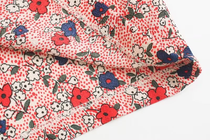 Winter Women Clothing Slim Short Sleeve Print Dress