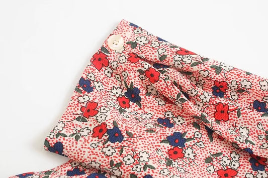 Winter Women Clothing Slim Short Sleeve Print Dress