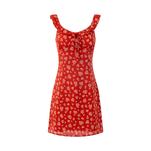 Seaside Vacation Elegant Floral Suspender Dress Spring Small Printed Dress
