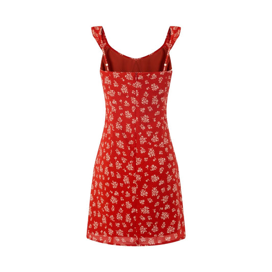 Seaside Vacation Elegant Floral Suspender Dress Spring Small Printed Dress