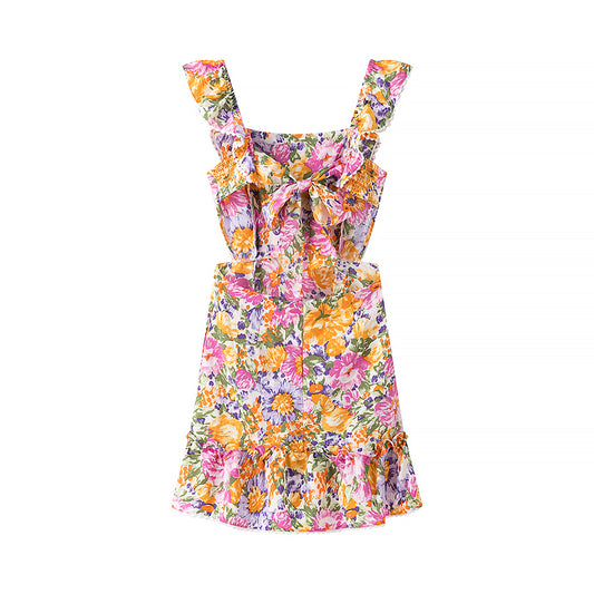 Spring Summer Women Clothing Sexy Printed Short Slim Slimming Dress