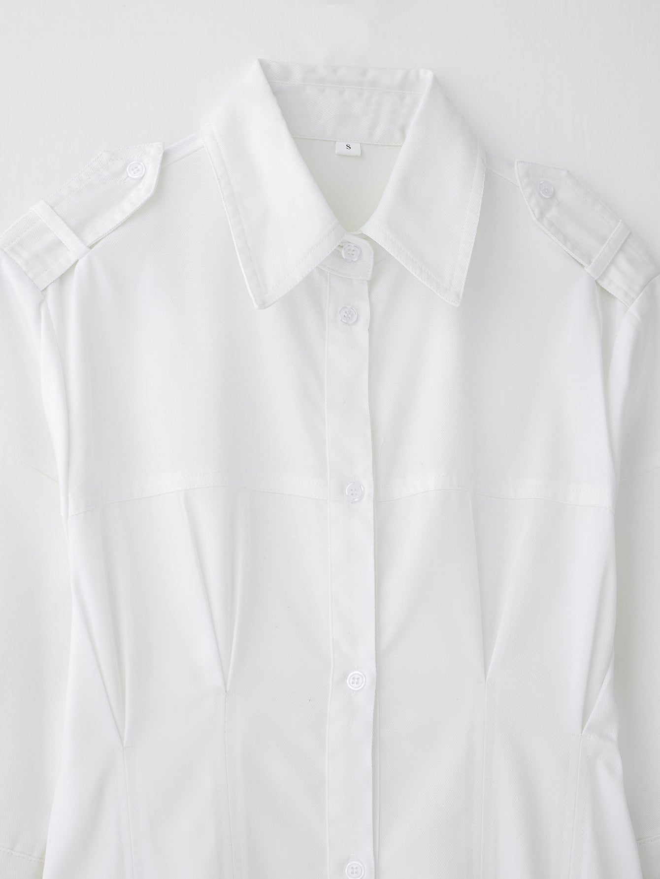 Women Solid Color Tied Shirt Midi Dress