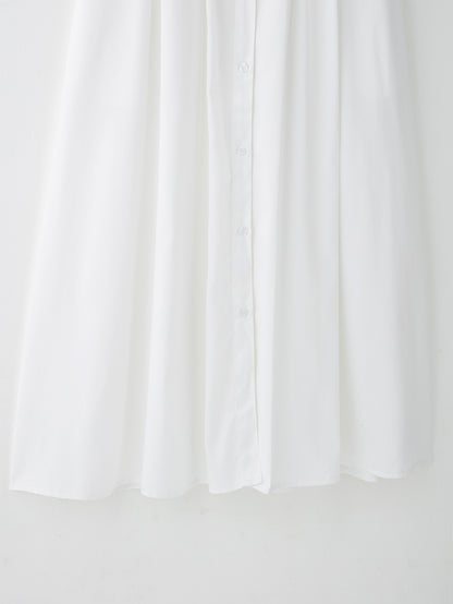 Women Solid Color Tied Shirt Midi Dress