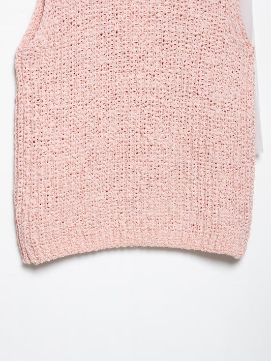 Spring Women Clothing Transparent Bowknot Decoration Knitted Top - Iyanka
