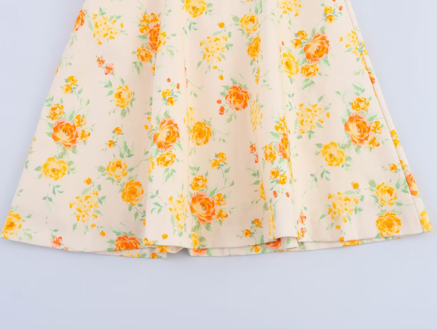 Spring Women Clothing Bowknot Decoration Floral Printed Poplin Dress