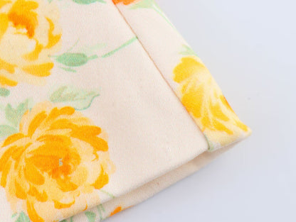 Spring Women Clothing Bowknot Decoration Floral Printed Poplin Dress