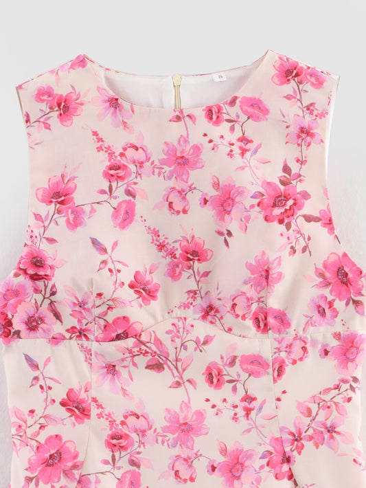 Women Clothing Spring Floral Print Sleeveless Dress