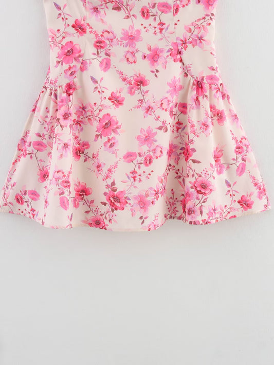 Women Clothing Spring Floral Print Sleeveless Dress