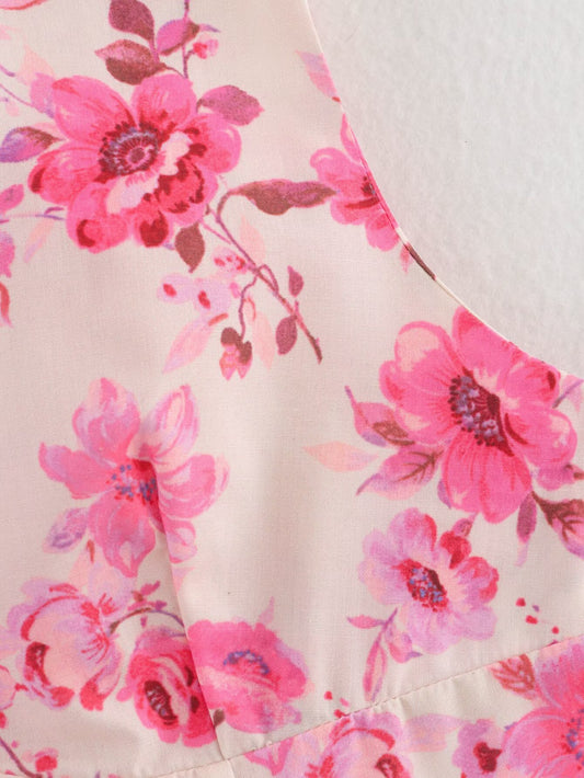Women Clothing Spring Floral Print Sleeveless Dress