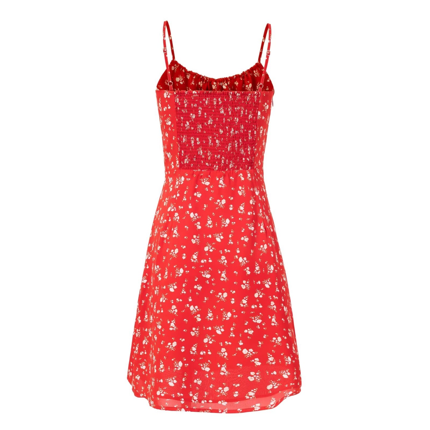 Summer Seaside Holiday Suspender Dress Women Fresh Sweet Floral Slim Fit Cinched Short Dress