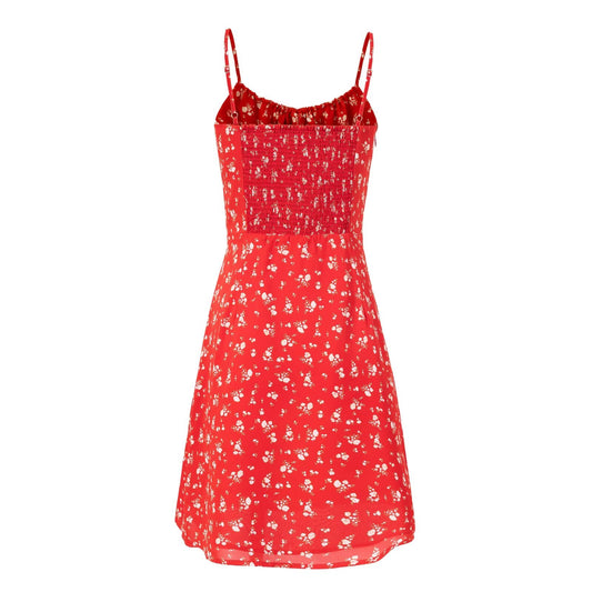 Summer Seaside Holiday Suspender Dress Women Fresh Sweet Floral Slim Fit Cinched Short Dress
