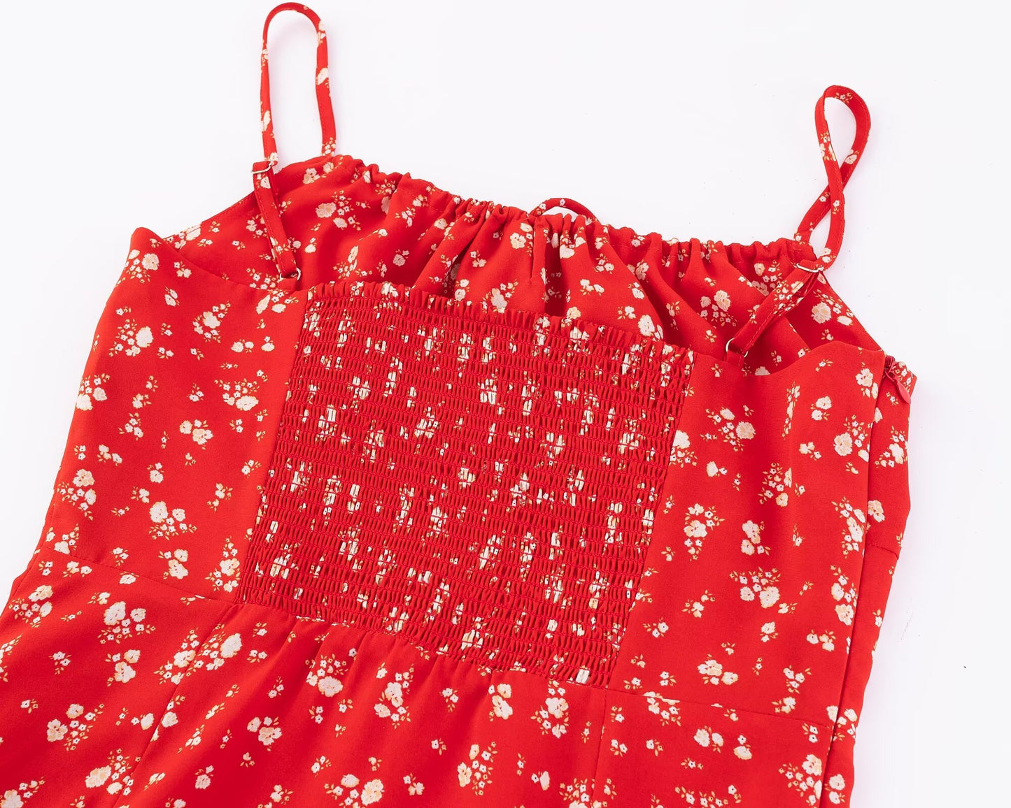 Summer Seaside Holiday Suspender Dress Women Fresh Sweet Floral Slim Fit Cinched Short Dress