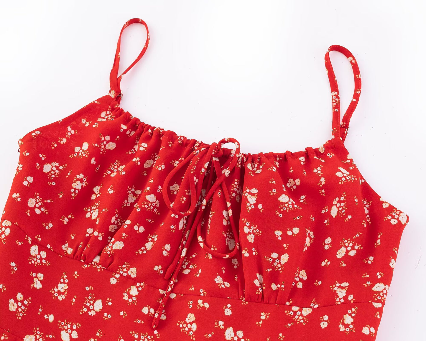 Summer Seaside Holiday Suspender Dress Women Fresh Sweet Floral Slim Fit Cinched Short Dress