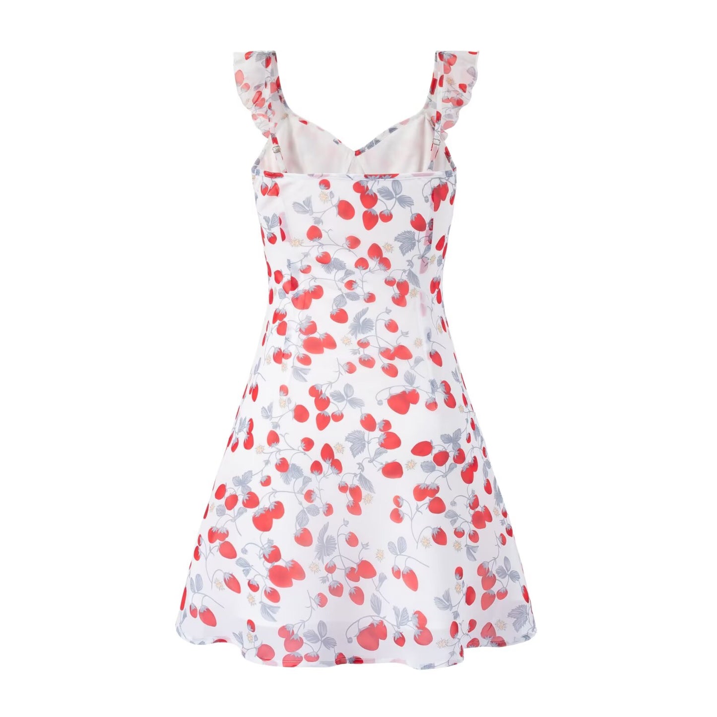 Spring Vacation Summer Cool Casual Floral Printing White Background Short Women Dress
