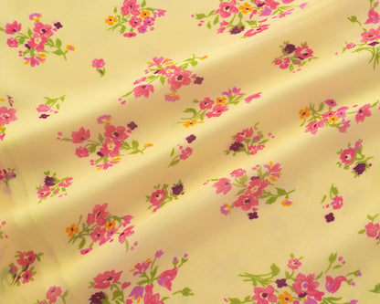 Spring Vacation Summer Cool Yellow Background Printing Short Women Dress