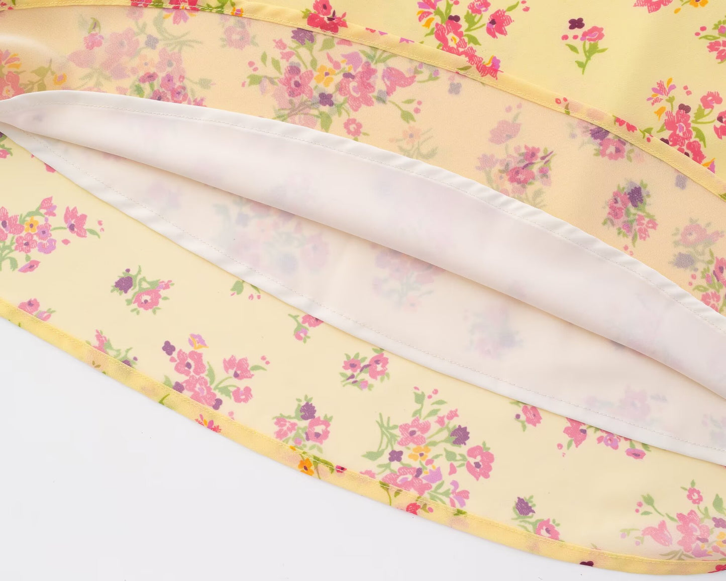 Spring Vacation Summer Cool Yellow Background Printing Short Women Dress