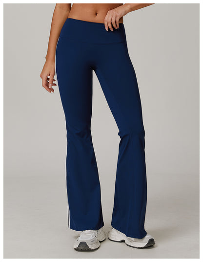 Nude Feel Sports Trousers Slightly Stretch Slimming Wide Leg Fitness Pants Quick Dry Casual Running Bell Bottom Pants - Iyanka