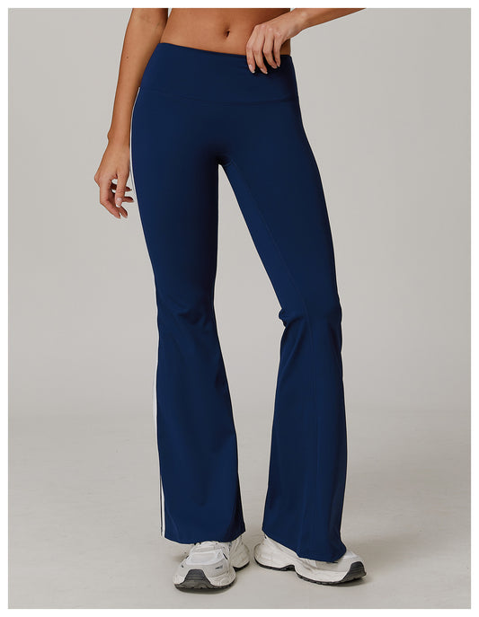 Nude Feel Sports Trousers Slightly Stretch Slimming Wide Leg Fitness Pants Quick Dry Casual Running Bell Bottom Pants - Iyanka