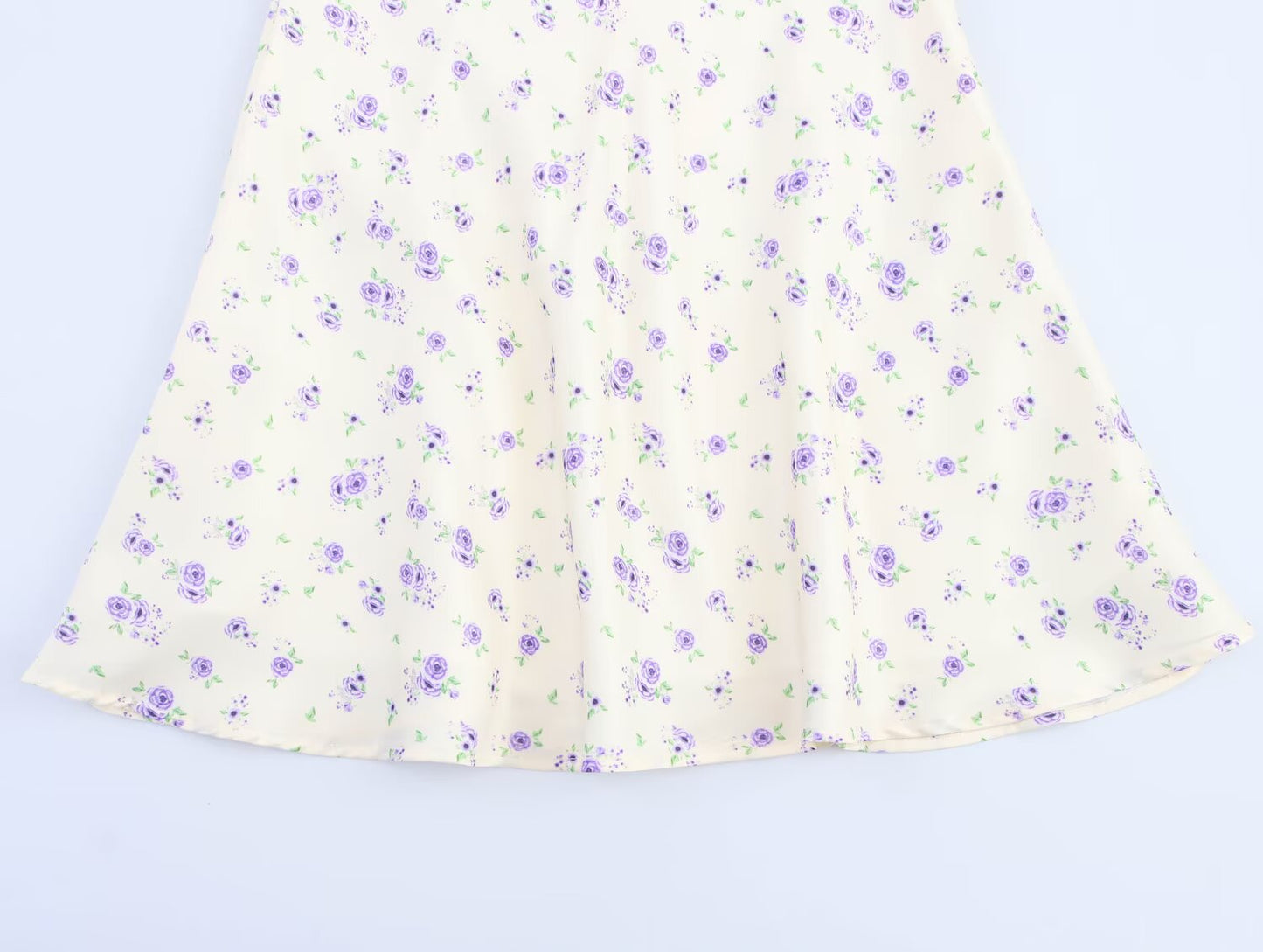 Floral Silk Satin Sleeveless Short Dress – Women’s Spring Strap Dress