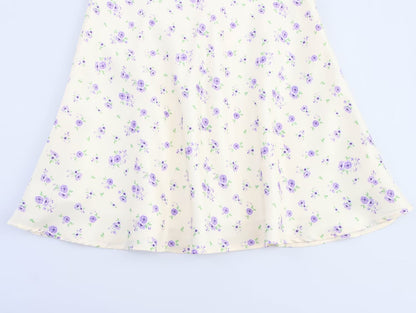 Floral Silk Satin Sleeveless Short Dress – Women’s Spring Strap Dress
