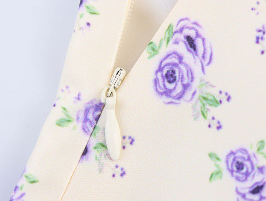 Floral Silk Satin Sleeveless Short Dress – Women’s Spring Strap Dress