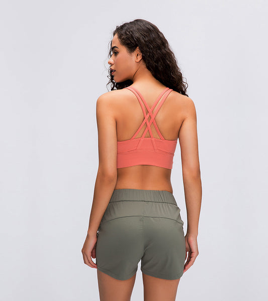 Spring Summer Classic Shockproof Sports Underwear Women Criss Cross Beauty Back Push up Running Yoga Workout Bra - Iyanka