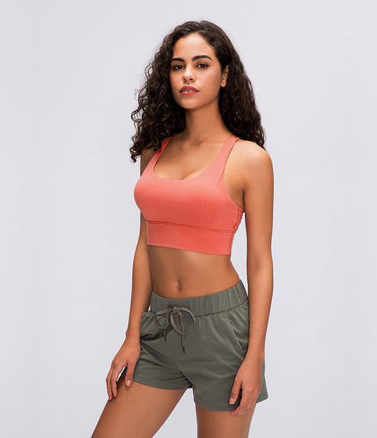 Spring Summer Classic Shockproof Sports Underwear Women Criss Cross Beauty Back Push up Running Yoga Workout Bra - Iyanka