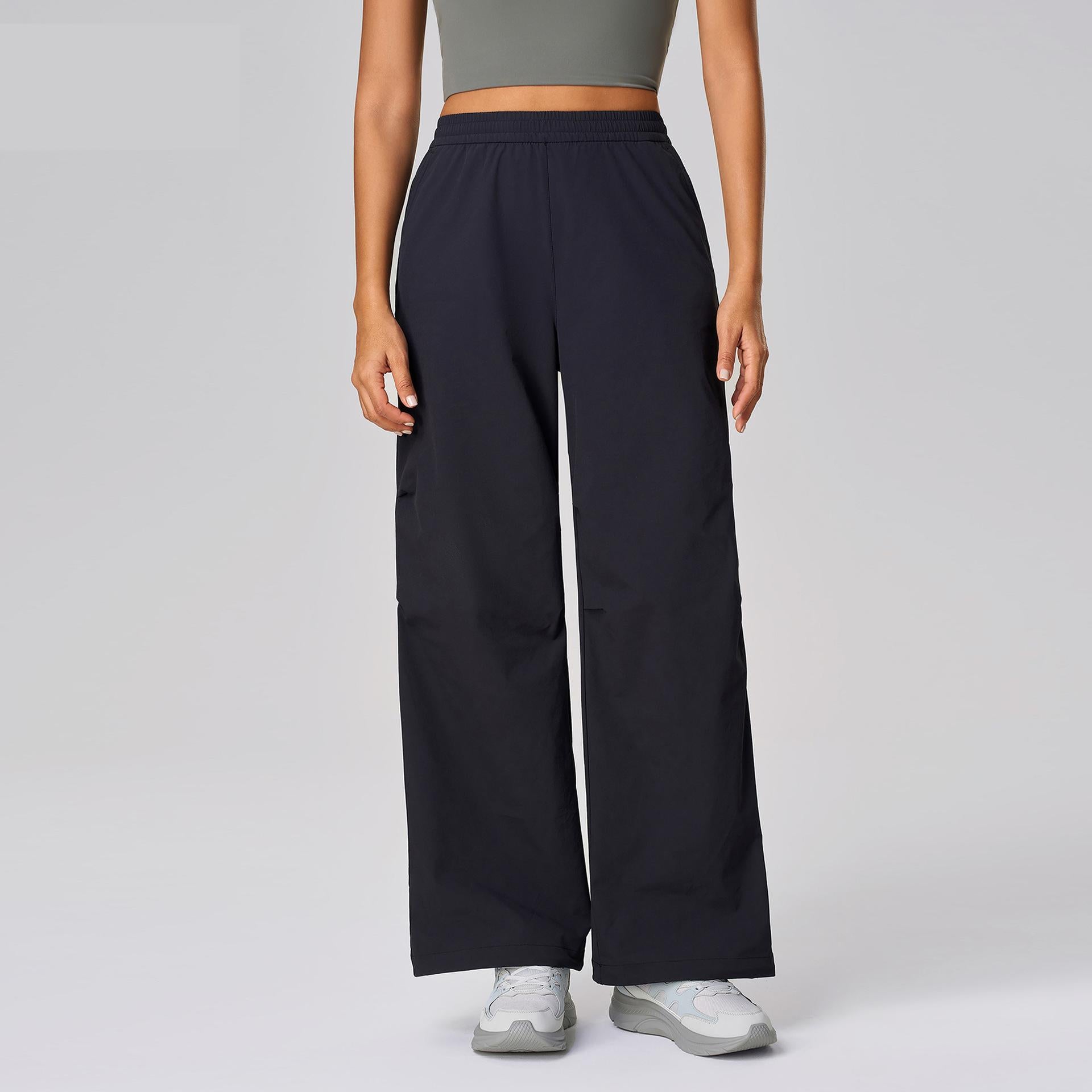 Spring Summer Ankle Tied Wide Leg Casual Pants Cuffless Pants Quick Drying Breathable Fitness Yoga Pants Sports Trousers for Women - Iyanka
