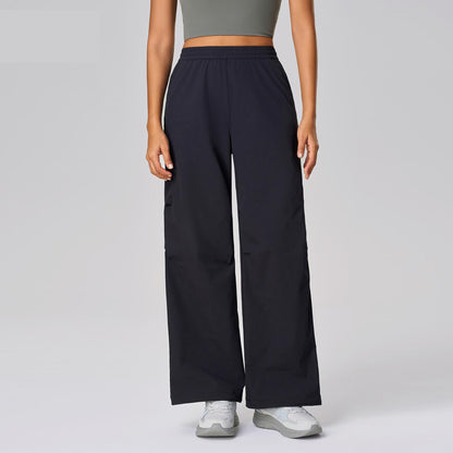 Spring Summer Ankle Tied Wide Leg Casual Pants Cuffless Pants Quick Drying Breathable Fitness Yoga Pants Sports Trousers for Women - Iyanka