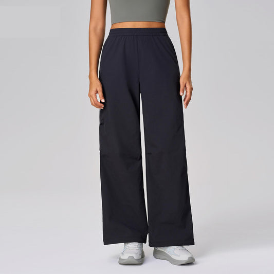 Spring Summer Ankle Tied Wide Leg Casual Pants Cuffless Pants Quick Drying Breathable Fitness Yoga Pants Sports Trousers for Women - Iyanka